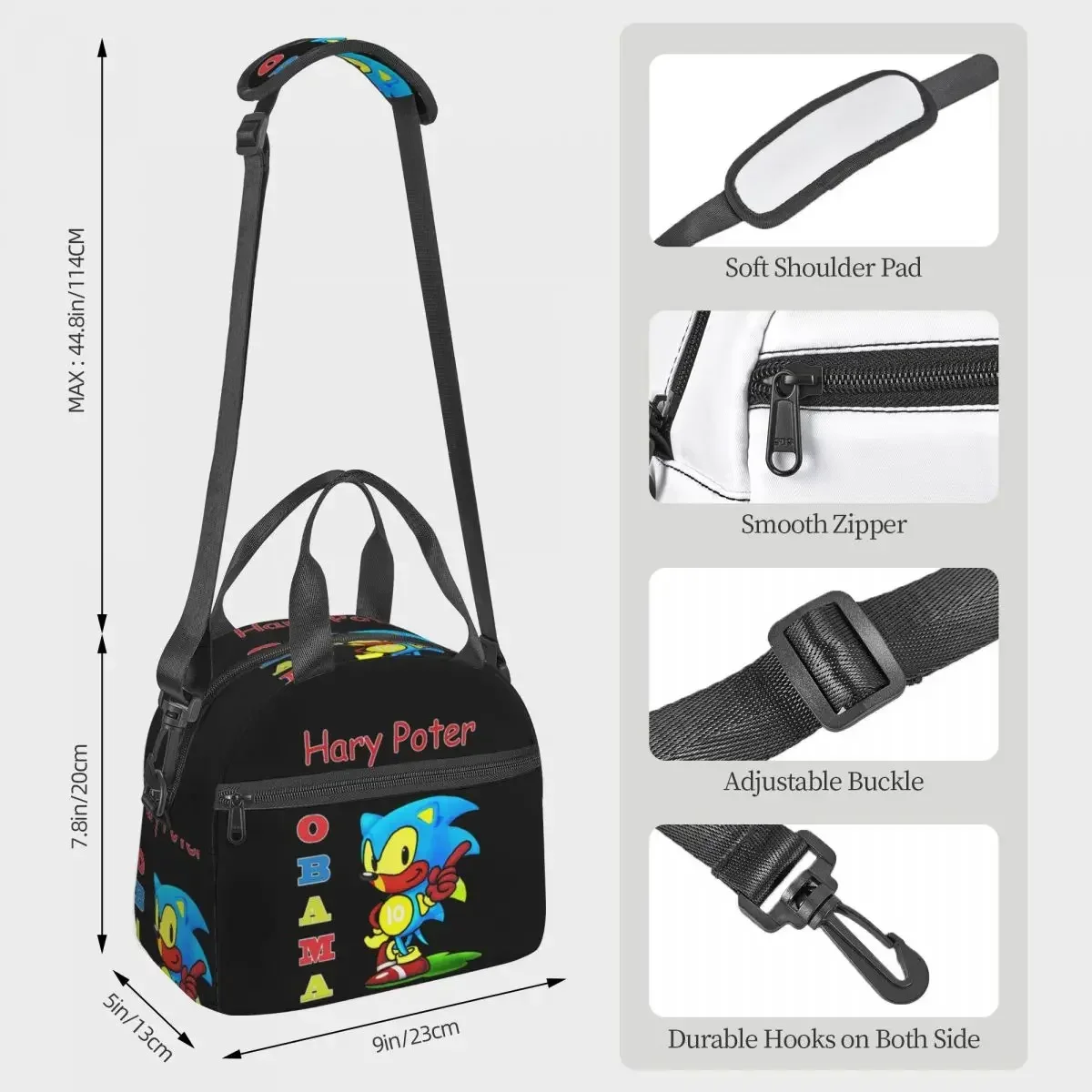 Obama Backpack Insulated Lunch Bag for Kids School Cooler Thermal Box Tote Portable Lunch Boxes