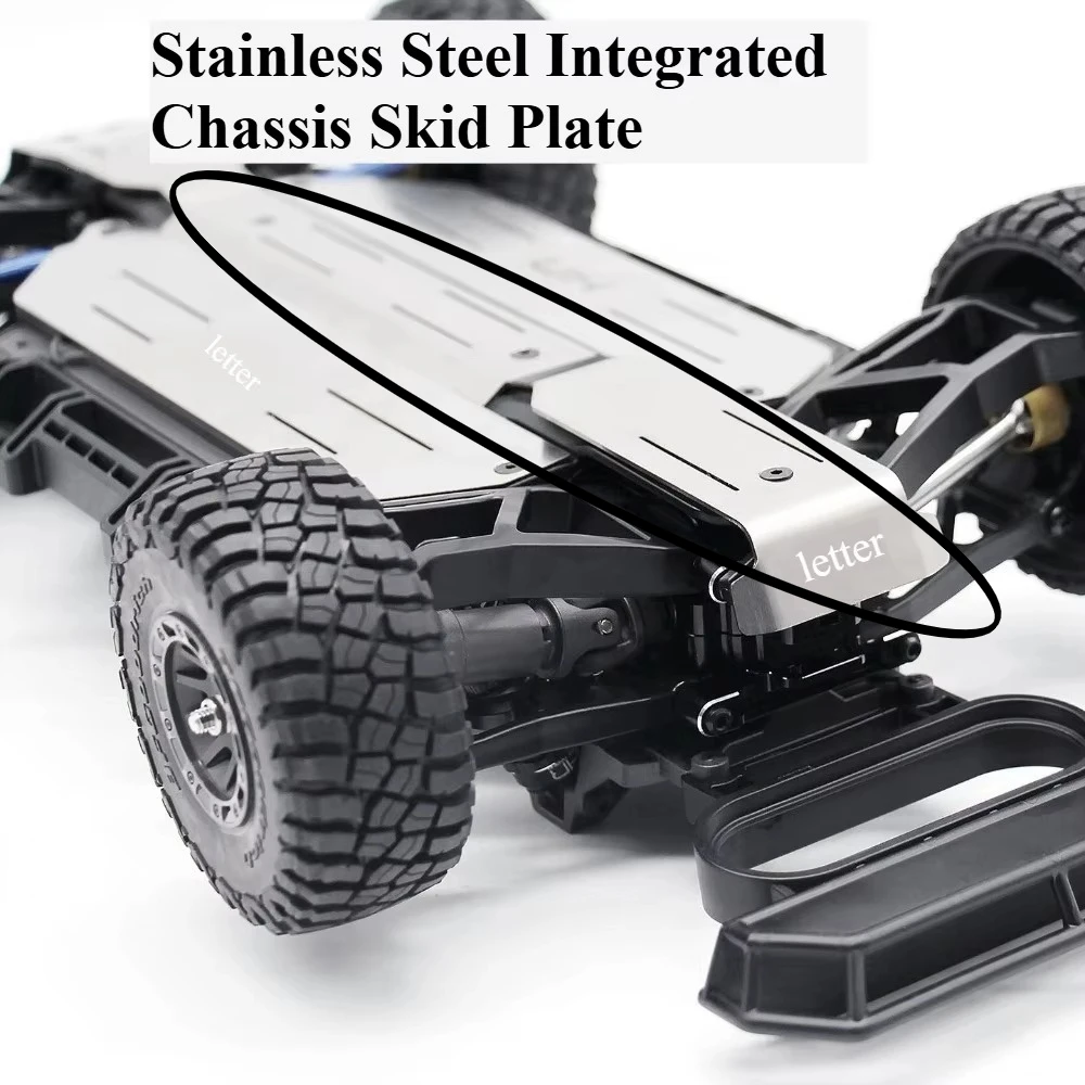 RC Chassis Guard Stainless Steel Integrated Skid Plate custom size 1/16 for Traxxas Mini Slash 4x4 RC Car Protection Accessories