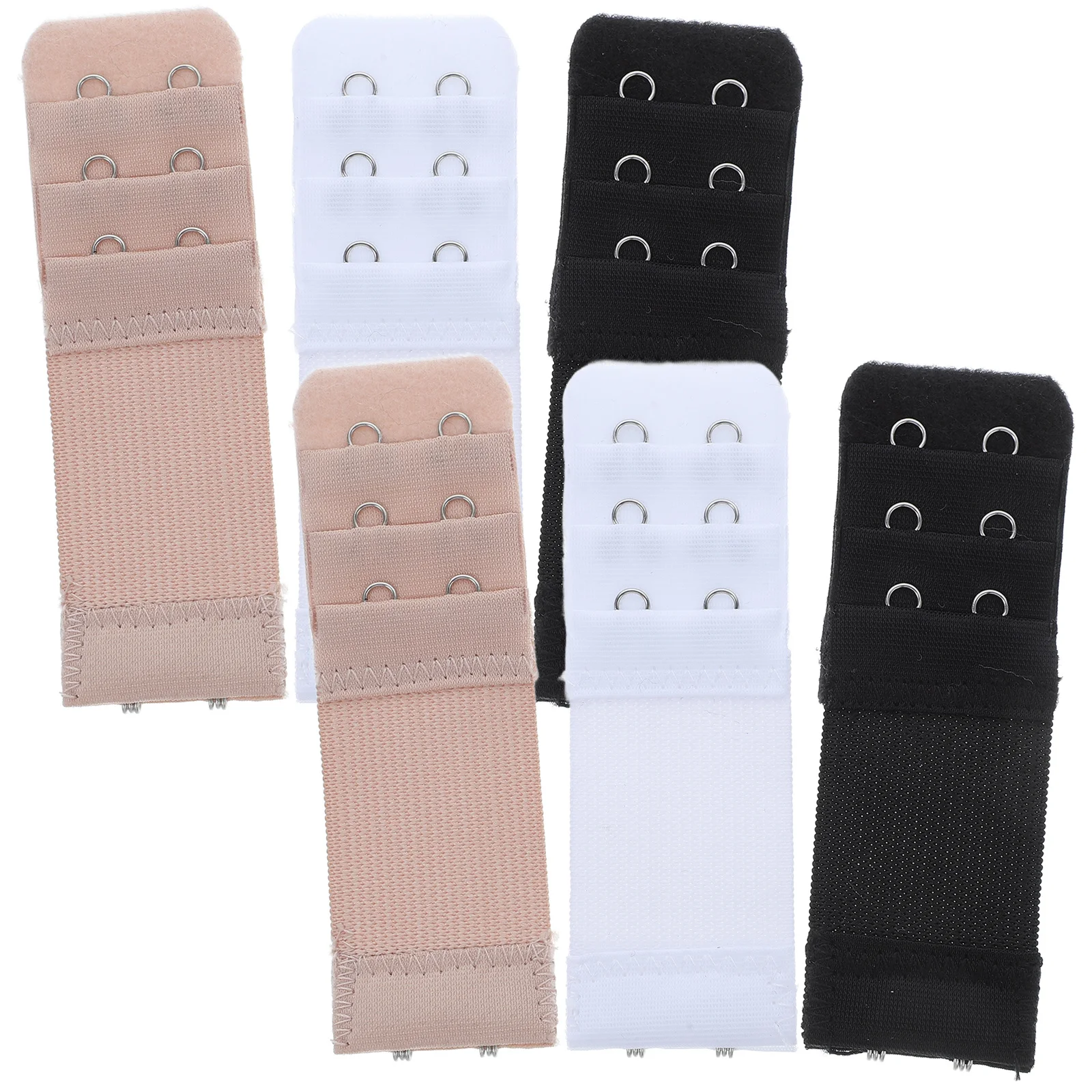 6 pezzi fibbie di estensione del reggiseno da donna elastiche 3 file 2 ganci aggiungi stanza per gravidanza allattamento al seno guadagno di peso nero