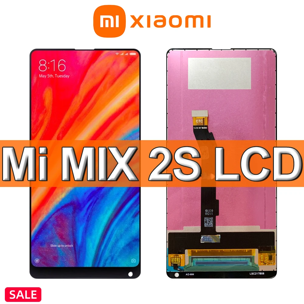 

5.99" Original Xiaomi Mi Mix 2S LCD Display Touch Screen, For Mix2s Xiaomi-Mix 2S M1803D5XA LCD Display Replace, with Frame