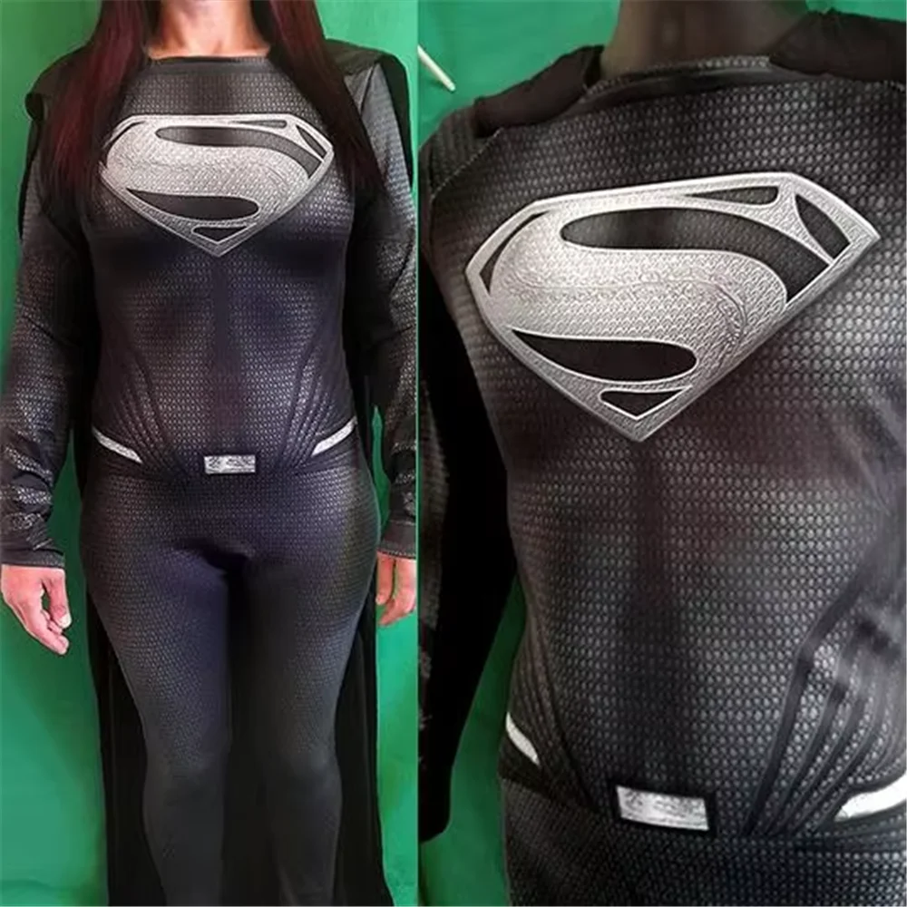 Halloween czarny Superhero przebranie na karnawał nowy 52 Clark Kent Zentai garnitur Anime człowiek chłopcy mężczyzna body dorosłych dzieci