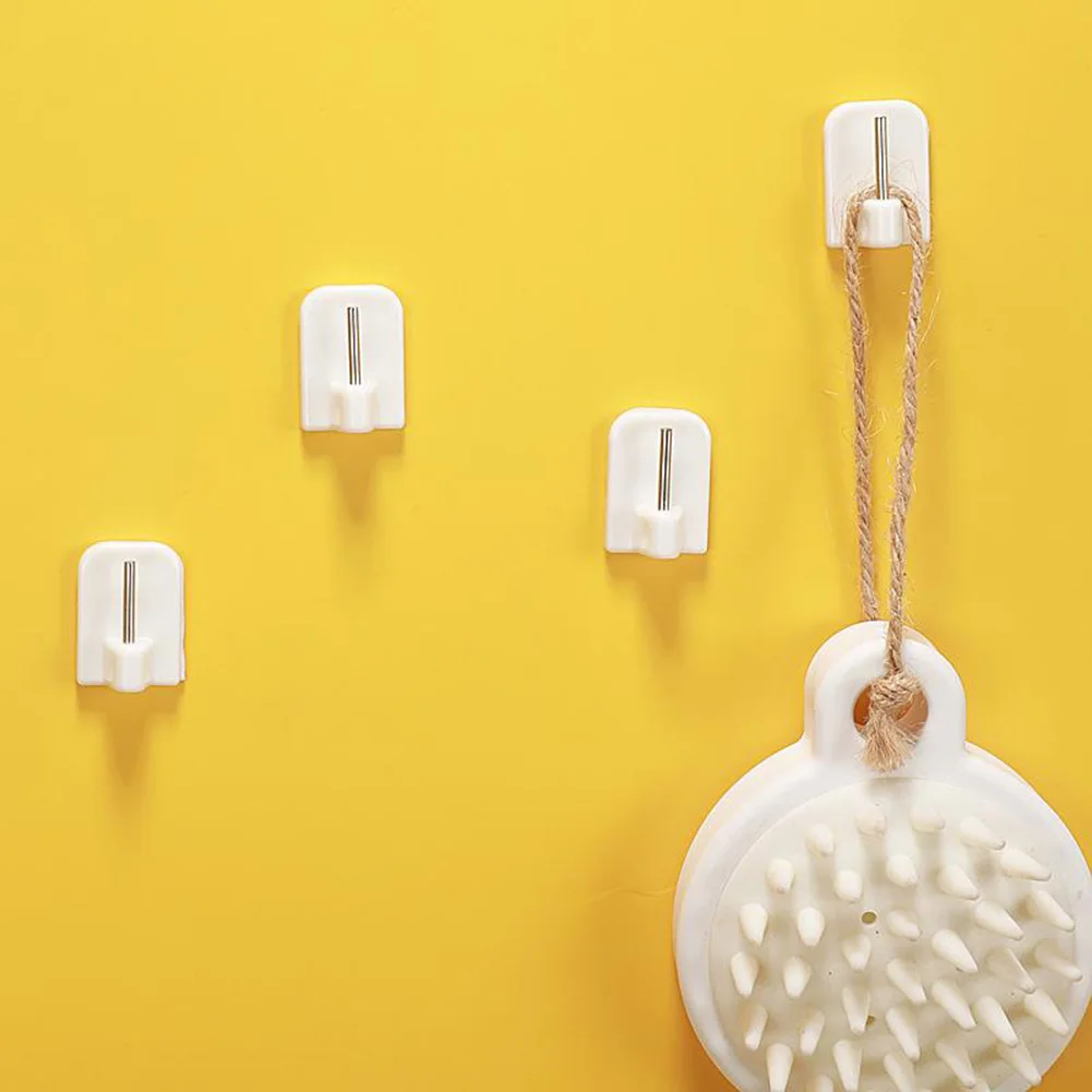 4/8/12 قطعة خطاطيف الستائر المواد اللاصقة الذاتية هوك قضيب الستارة هوك قوس الأبيض لتخزين الرف المطبخ ونافذة حمام الباب حمالة تعليق جدارية