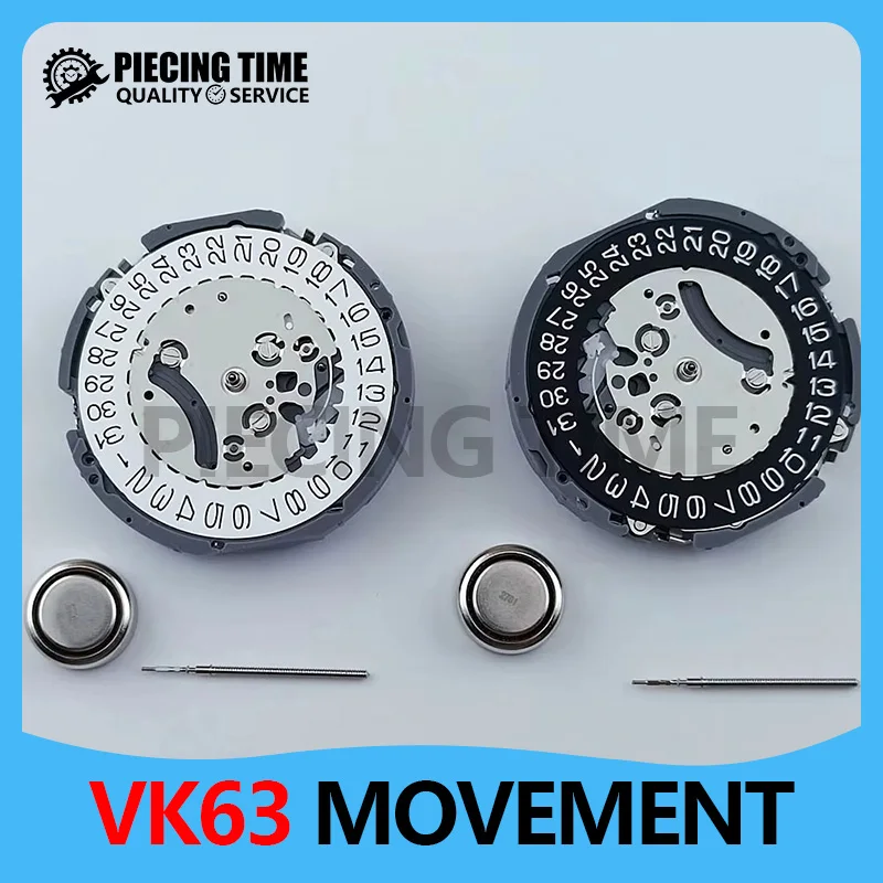 Suitable For VK Series VK63A  Crystal Watch VK63A VK63 Quartz Movement Date 3/6 o'clock Chronograph Watch Movement With Battery