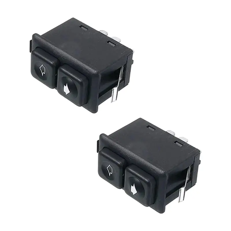 [NEWA76K!】 2PCS Car Power Window Switch Button Black 5Pins For BMW