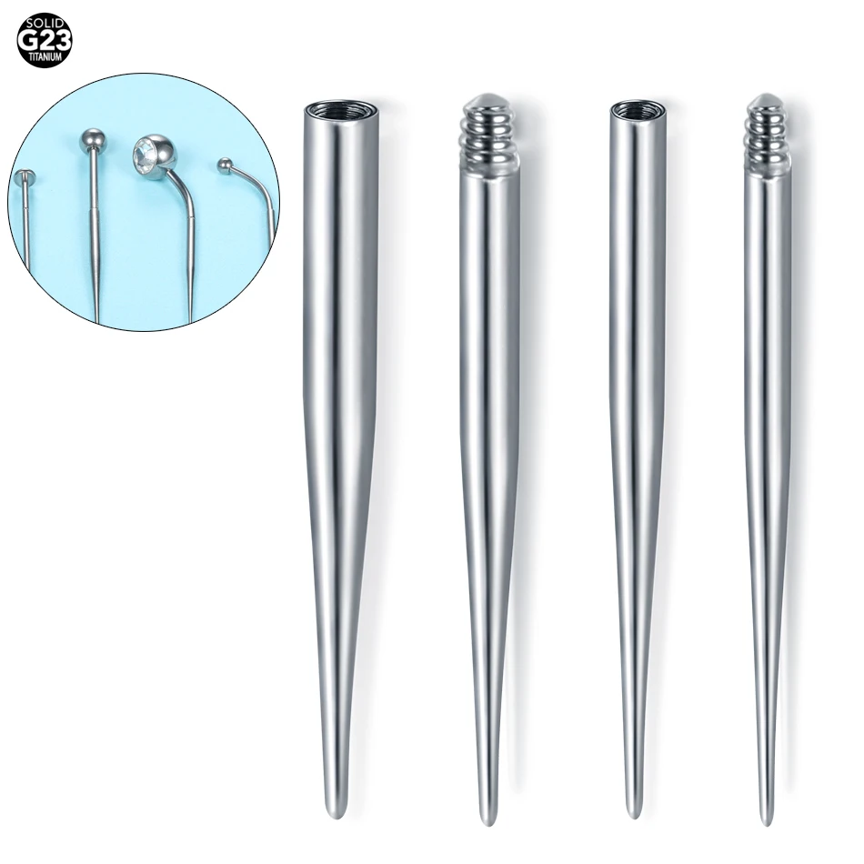 16G 14G Implant Titanium BodyPiercing Tool Internally & Externally Insertion Pin Taper for Labret Lip Dermal Navel Jewelry