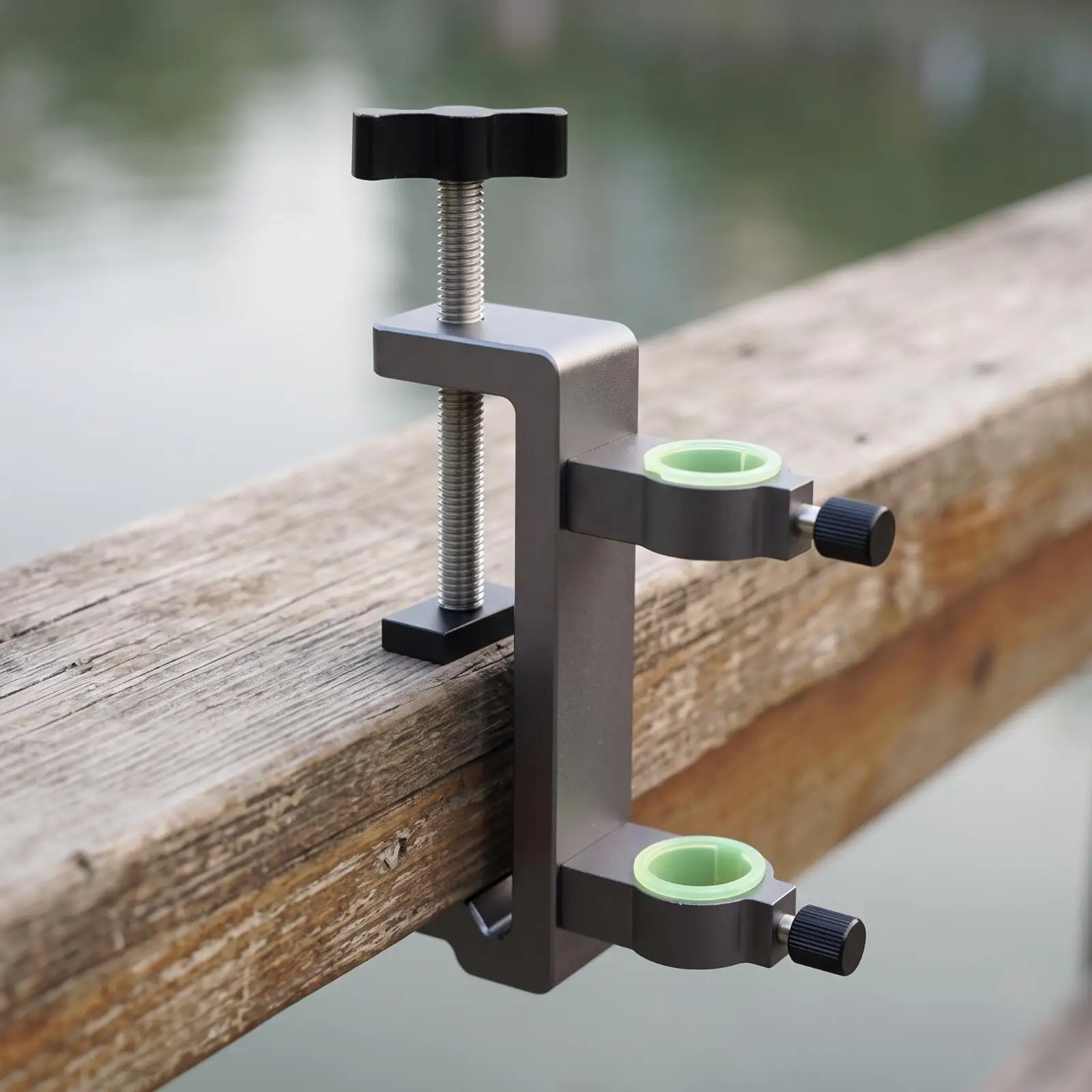 Adjustable Fishing Stand Clamp for Umbrella Pole Boat Deck Railing Mount with Stepped Grip Face
