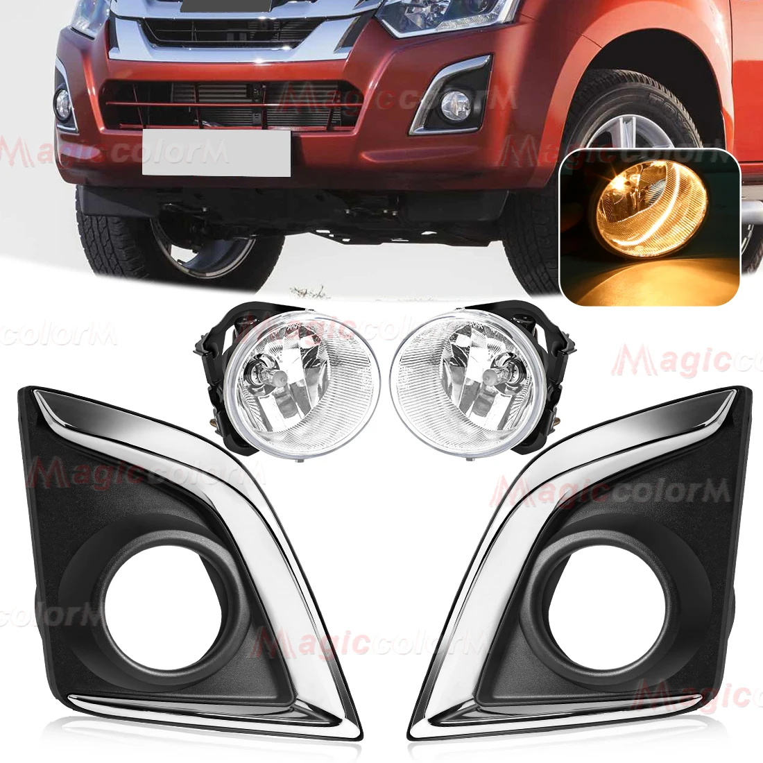 

DLAA Fog Lamp For ISUZU D-MAX 2016 2017 2018 2019 Foglight Front Bumper Driving Daylights with Cover 12V
