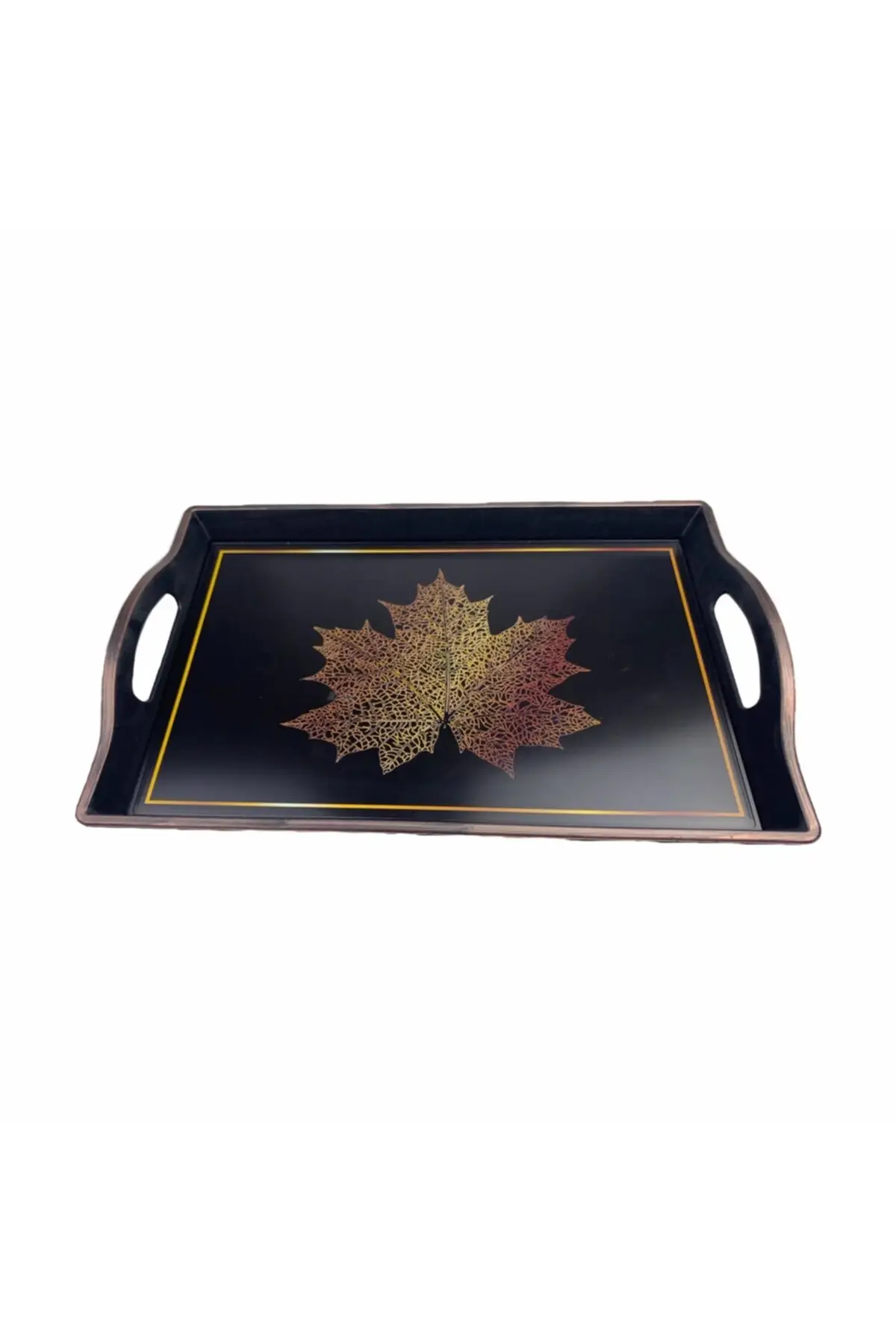 

DOLBOVI Luxury Rectangle Presentation Tray, big size Pattern tray-38x26x3 Cm-Sycamore Yaprağı Model tray поднос plateau luxury