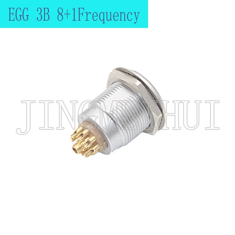 

EGG 3B 8+1 Pin Impedanc 50 Ohm Coaxial Metal Connector High And Low Frequency Mixed Push-pull Self-locking Aviation Socketn