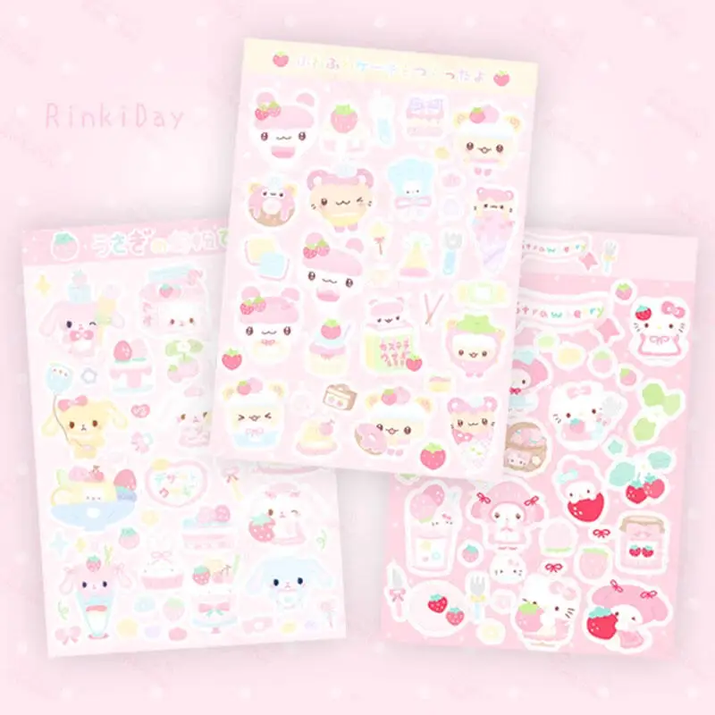 

Kawaii Sugarbunnies Usahana прозрачные наклейки мультфильм Pom Pom Purin ручной учет Diy награды наклейки украшение чехла для телефона