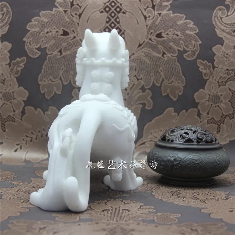 Imagem -03 - Estátua de Sorte do Feng Shui Escultura de Mármore Preto e Branco 32cm Grande para a Decoração Home Bom para o Desenho do Dinheiro pi Xiu 2023