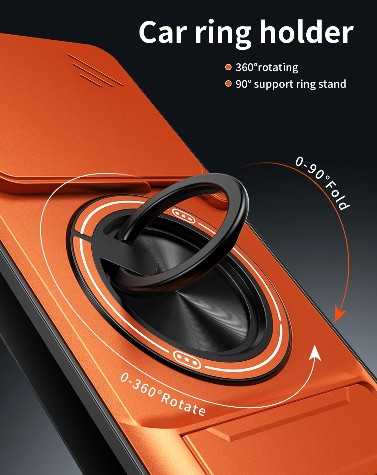 Lens Slide Cover For Xiaomi 15T Pro Redmi A5 13C Poco M7 Plus C65 C71 X5 Pro Ring Stand Built-in Magnetic Car Mount Case