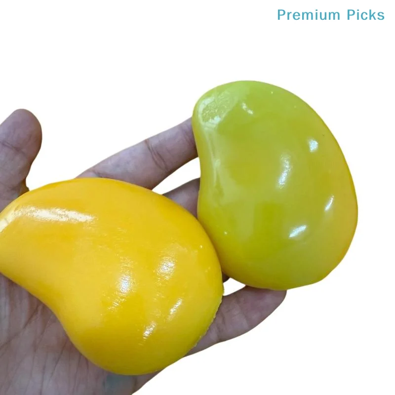 portableNon Bounce Squeeze Stress Ball 1Pcs Mango Peel Shapeable Color Changing ASMR Toy for Long Trip Relaxation