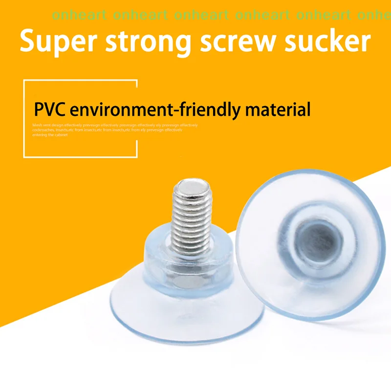 [C]5 Pcs M6/M8 Screw Rubber Suction Cup Transparent Sucker Plastic Hooks