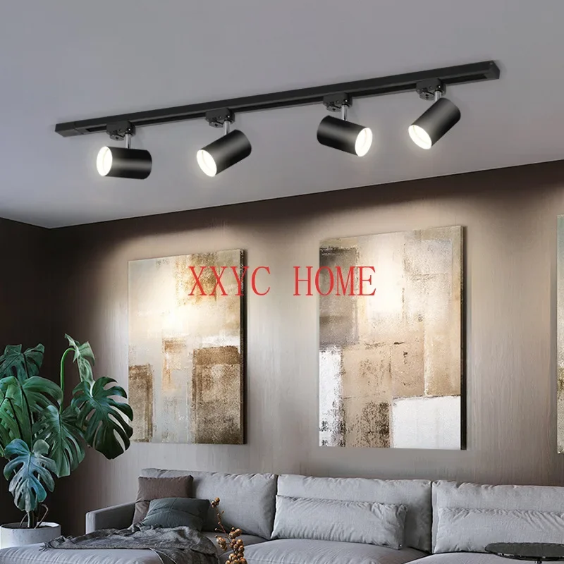 Ceiling Anti-Glare Multi-Head Track Light Living Room Bedroom Aisle Strip Linear Free Track Lamp