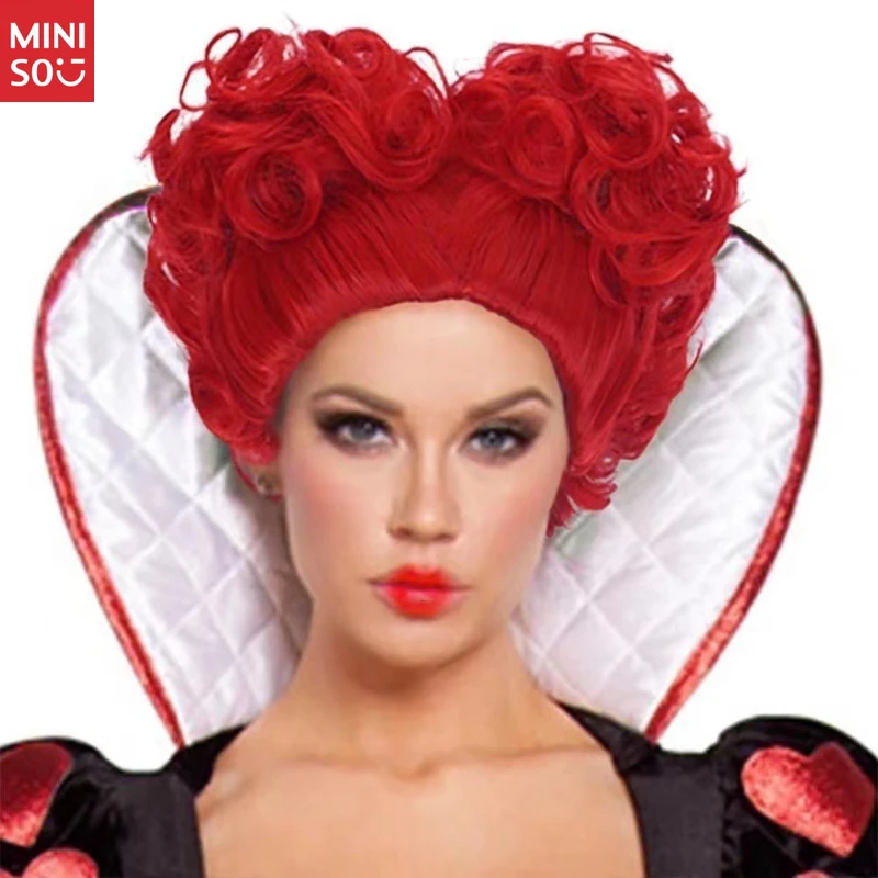 

Парик Miniso Alice Through the Looking Glass Queen of Hearts, фирменный красный вьющийся полный парик в форме сердца