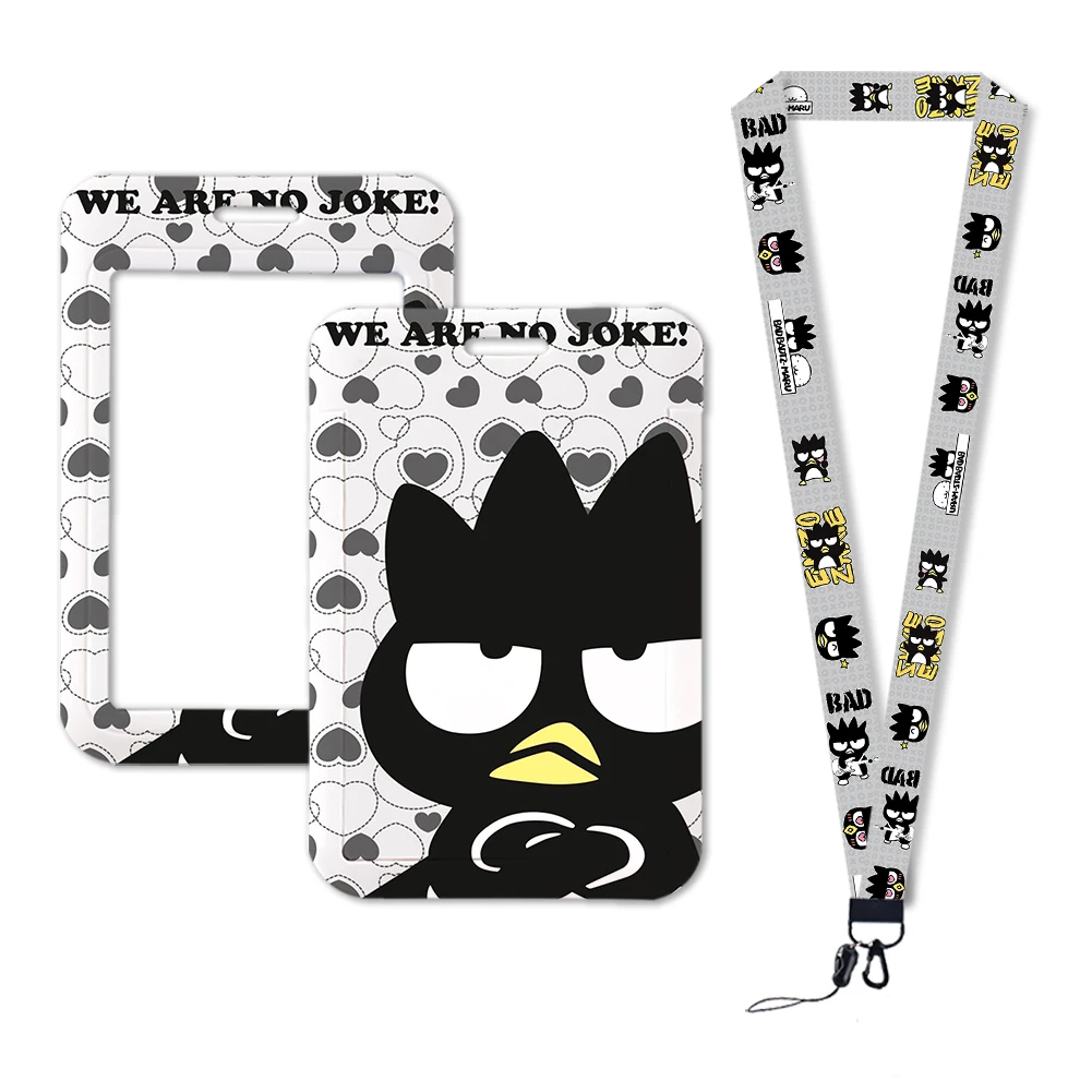 W Sanrio Lanyards Titular do cartão para meninos, alça de pescoço, corda pendurar, crachá de identificação, chaveiro, BADTZ-MARU, acessórios