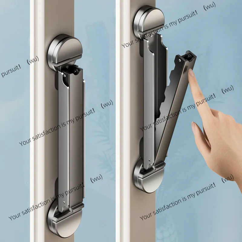 Suction cup telescopic clothes drying rod free of punching household invisible lifting and shrinking cold drying