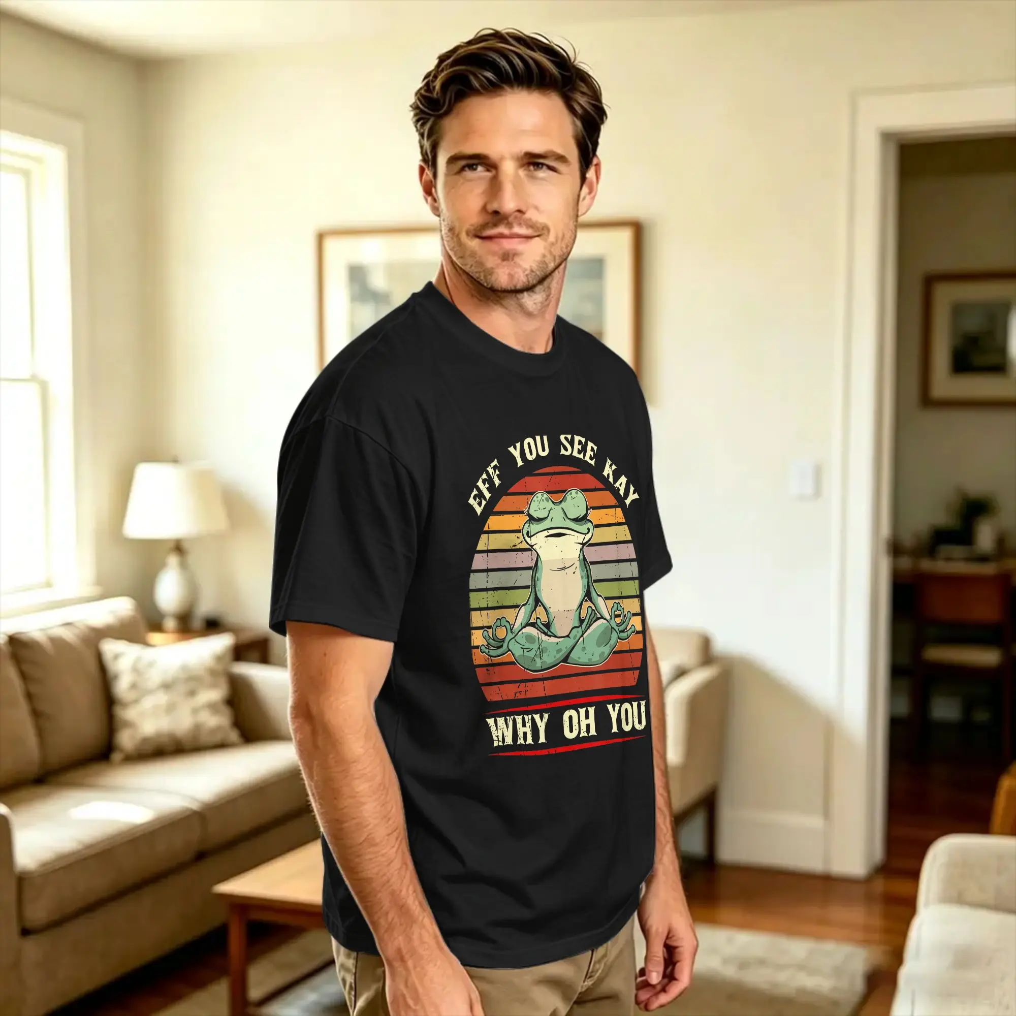 Eff You See Kay Why Oh You Animal Frog T Shirt Summer  Streetwear T-Shirts 100% Cotton Fashion Tshirt For Men Casual Clothing