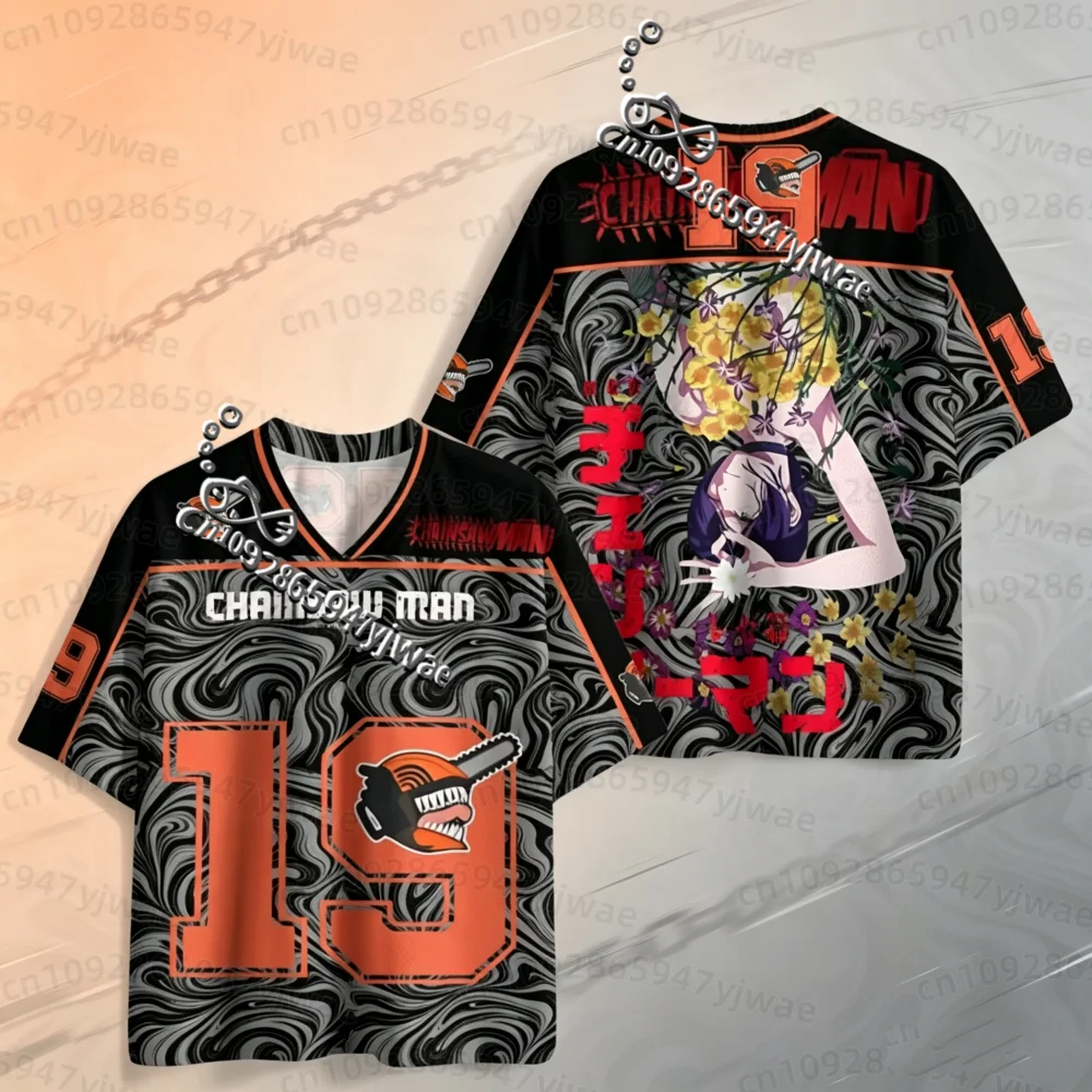 26 Sommer Herren Damen Kurzarm T-Shirt Anime Chainsaw Man Denji Makima Asa Mitaka Print Jersey Herren T-Shirt Herrenbekleidung – Detail 8
