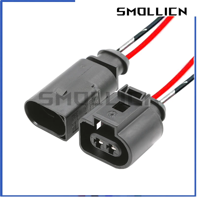 1 Juego de 2 pines 1,5 arnés de cableado impermeable para coche enchufe de bocina eléctrica 1J 0973802 1J 0973702 8D 0973822 Para VW Audi