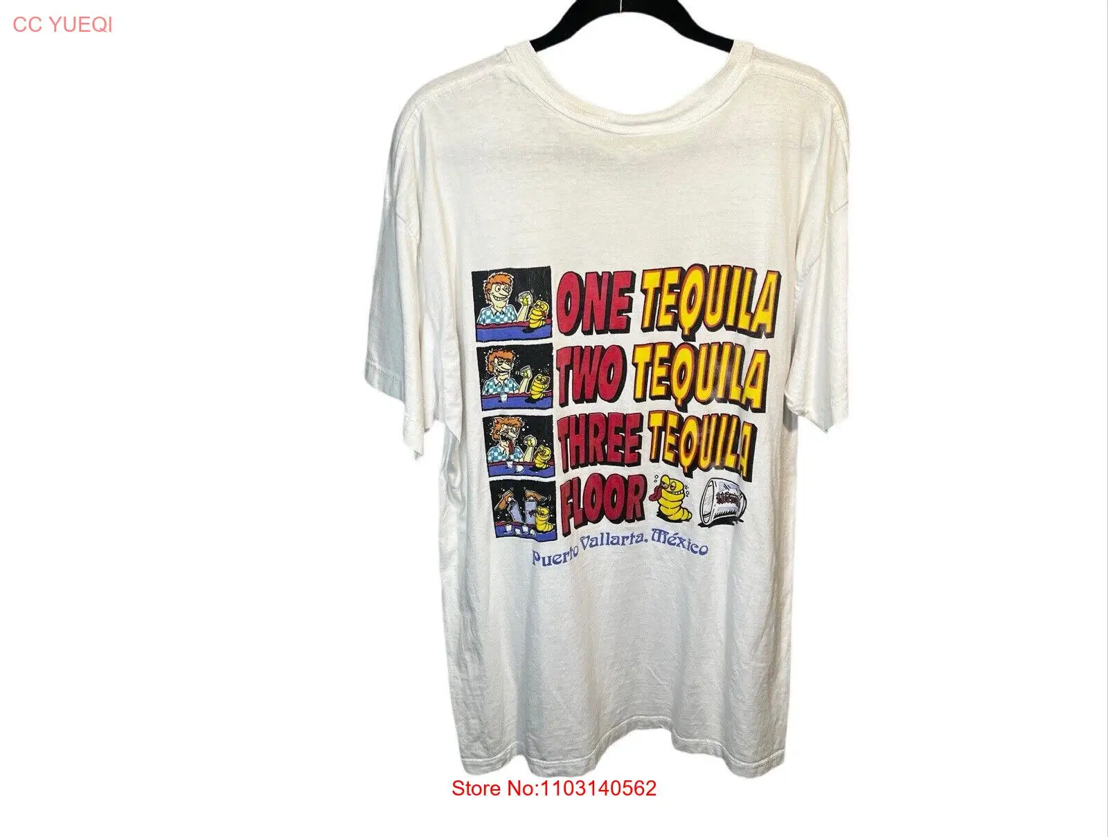 Vintage Squirmin Herman’s Tequila Doublesided T-Shirt Size XXL? White