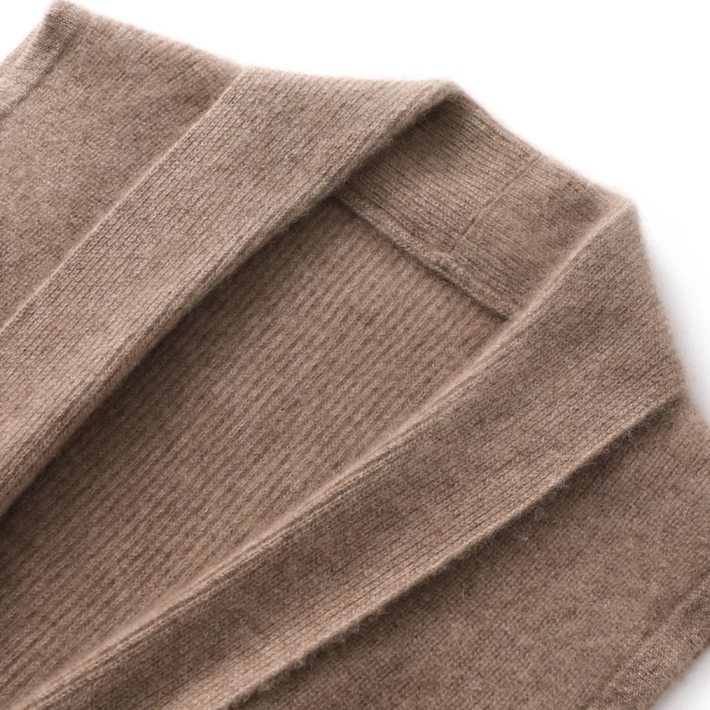 Women\'s Autumn/Winter Sleeveless Lapel Cardigan Vest 100% Merino Wool Sweater Basic Soft Knit Drawstring Vest Korean Top