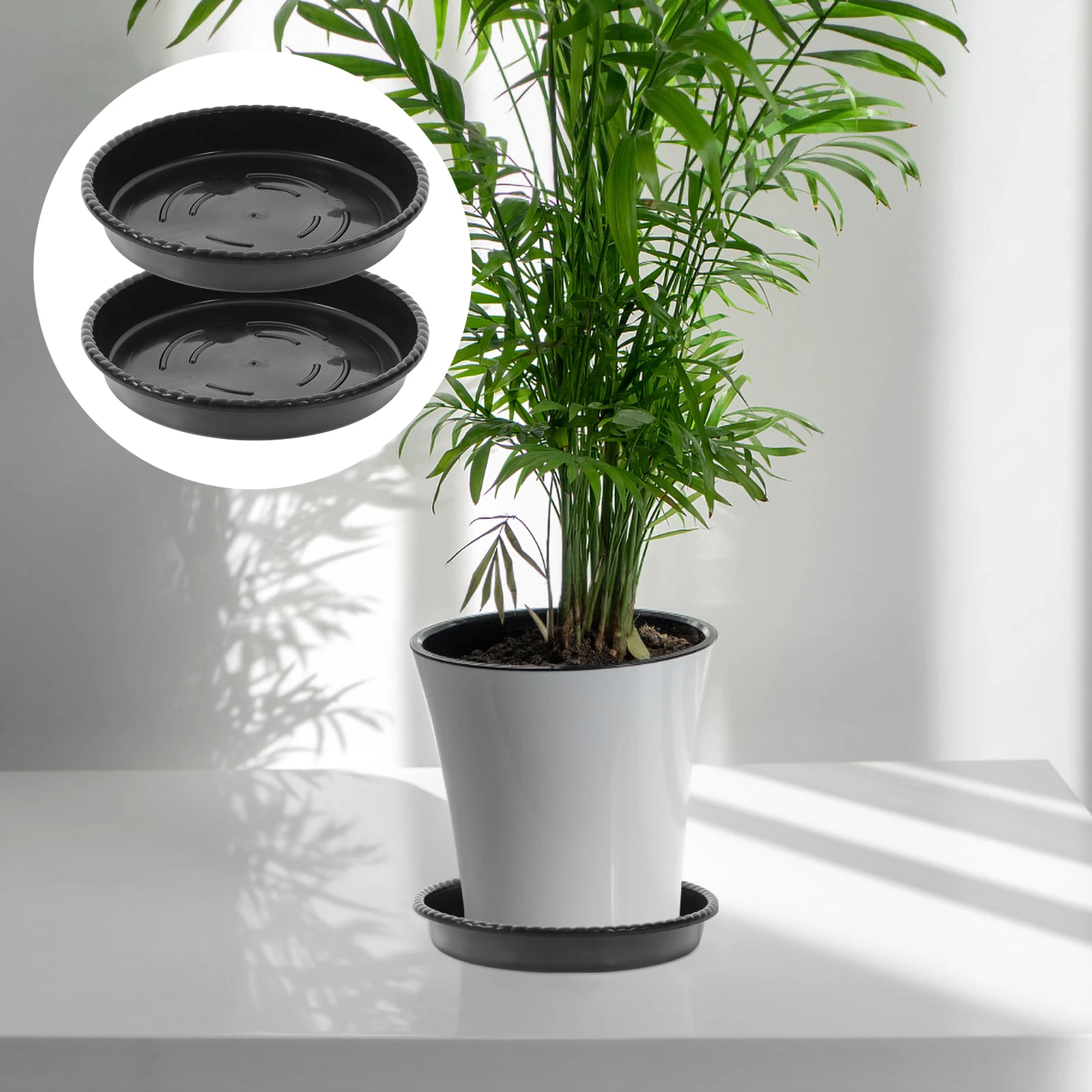 

10pcs Plastic Plant Trays Round Flowerpot Saucers Drip Water Catchers For Indoor Outdoor Floor Protection Easy Cleaning