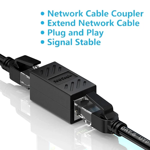 Imagen 2 del producto Extensor Ethernet acoplador RJ45, conector LAN de 1000Mbps, adaptador extensor de Cable Ethernet Cat6/Cat5e hembra a hembra, 1/50 Uds.