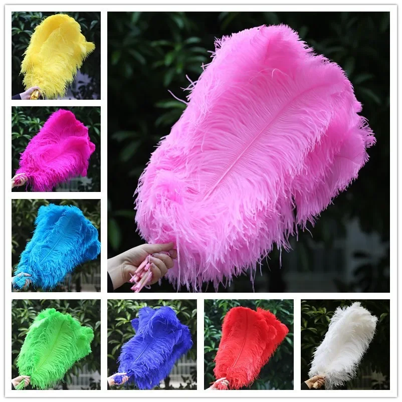 

50pcs Ostrich Feathers Cosplay Plumas 50-55cm/20-22inch Pens Diy Party Dress for Wedding Feather Trim Sewing Crafts Accessories