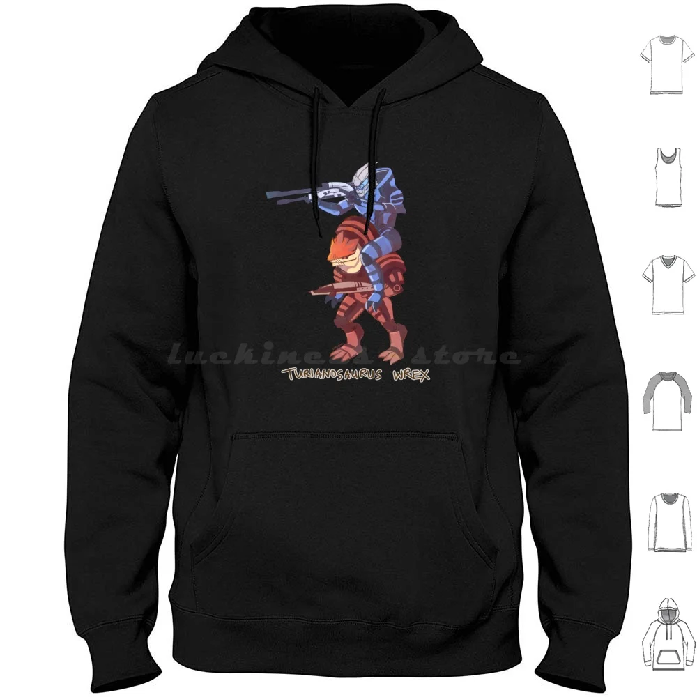 Turianosaurus Wrex Hoodie Cotton Long Sleeve Mass Effect N7 Bioware Shepard Commander Shepard Gaming Video Games Andromeda