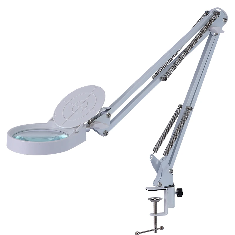 Dobrável Lupa com Luz Led Terceira Mão Ferramenta de Solda Braçadeira de Mesa Usb Lupa Soldagem Leitura Table Lamp 15x Branco