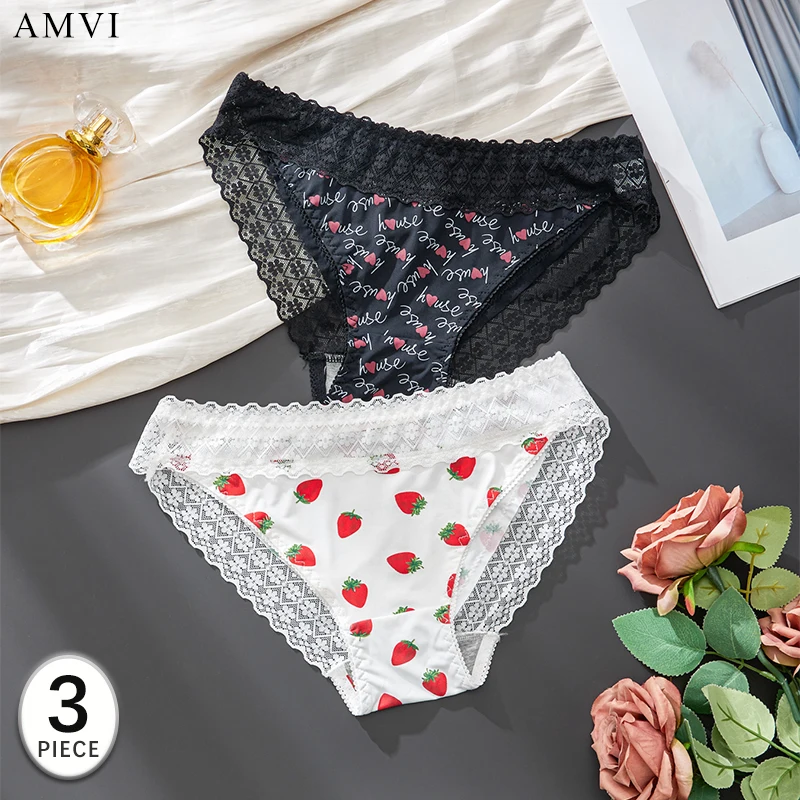 

3 шт. случайные S-4XL сексуальные модные женские бесшовные трусики с низкой талией loral клубничная вязка эластичные мягкие дышащие треугольные трусы