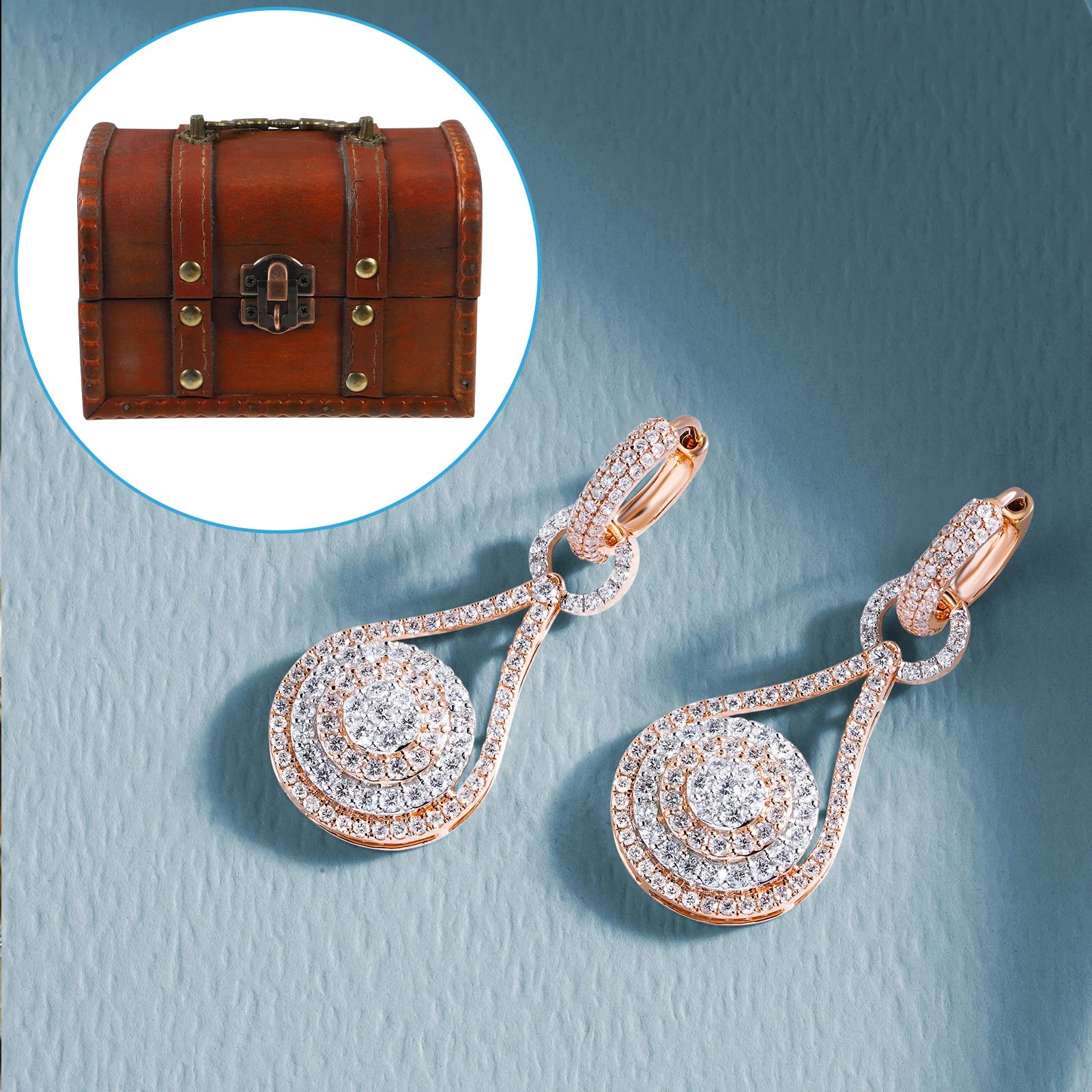 

Style Large Capacity Jewelry Treasure Trinket Organizer Gift Wooden Jewelry Box Box Chest Wood Candy Case Prop