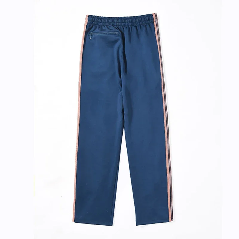 Navy Blue Pants Men Woman Trend Fashion Street Side Edge Weaving Stripe Casual Joggers Sweatpants Trousers