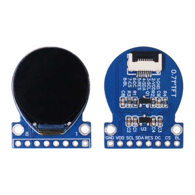 1Pc Display 0.71 Inch TFT LCD Display Module Round RGB 160*160 GC9A01 Driver 8PIN SPI Interface 160x160 PCB For Arduino