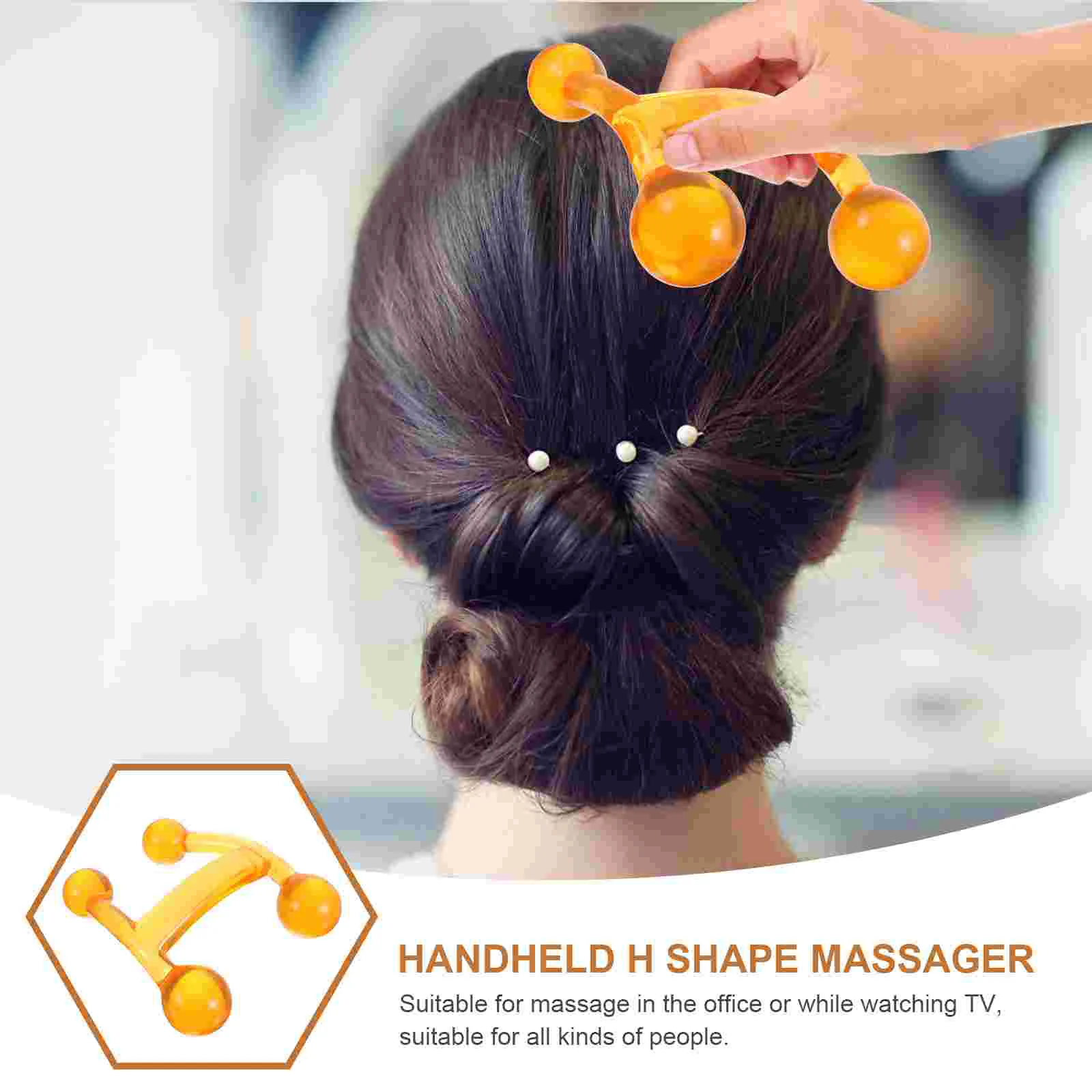 H Shape Plastic for Neck Back Foot Hand Body Massage Tool Curved Handle Use Office Time Promotes Blood