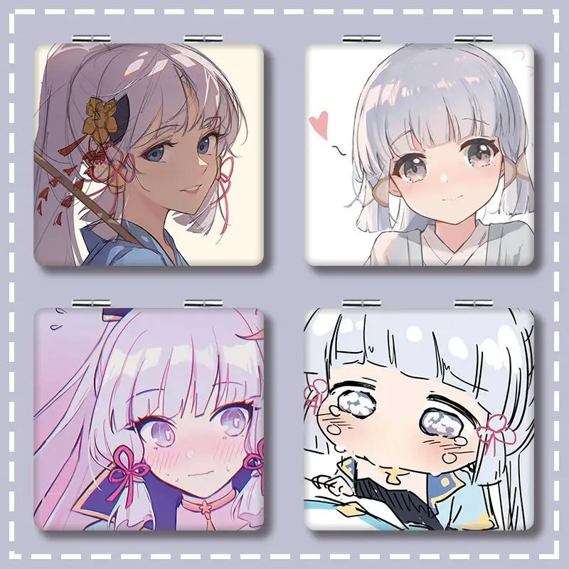 

Маленькое компактное карманное косметическое зеркало для аниме игр GS Impact Kamisato Ayaka Merch двустороннее