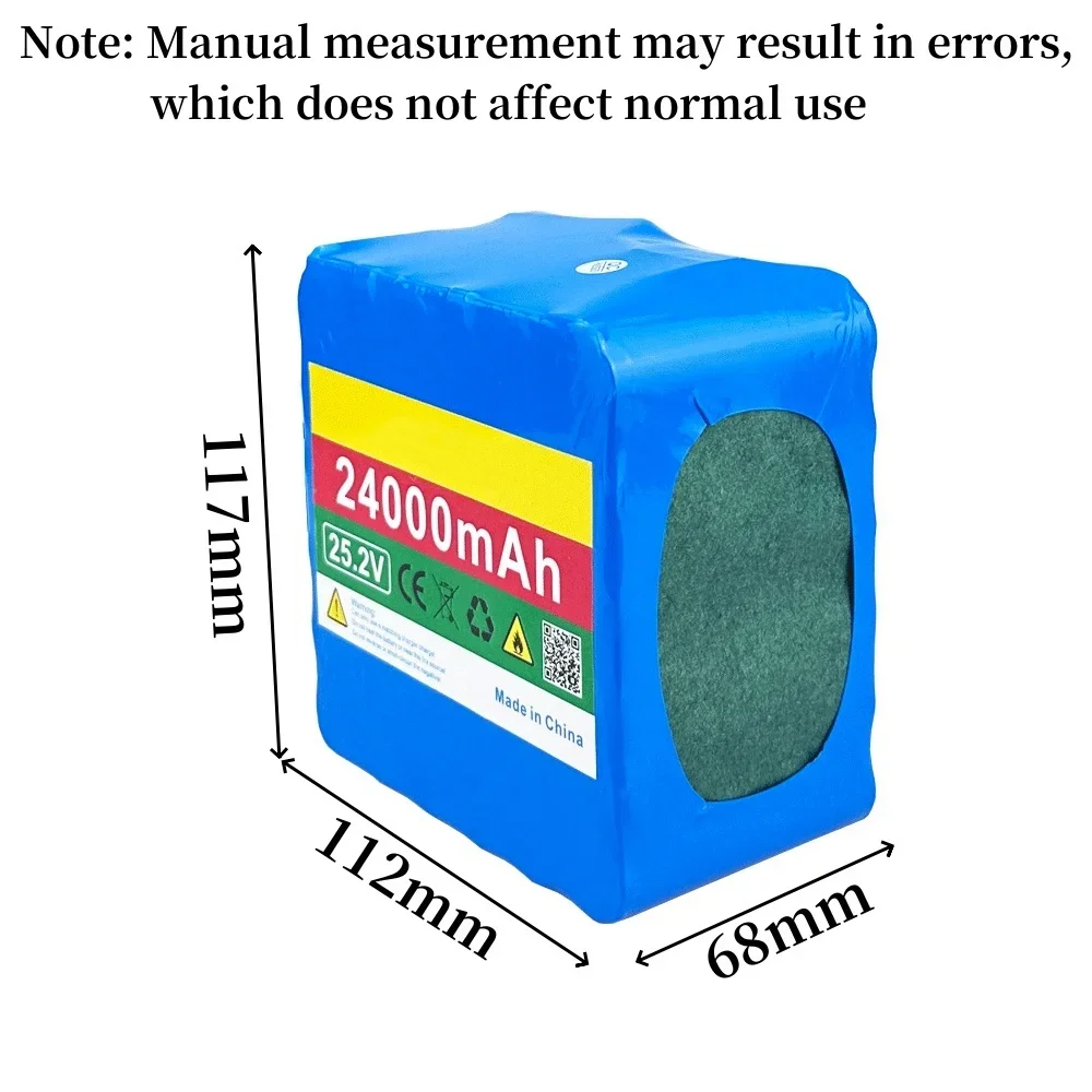100% New 6S6P 25.2V 24000mAh Large-Capacity Lithium High-capacity Battery Pack ,For E-Bike Scooter+Charger