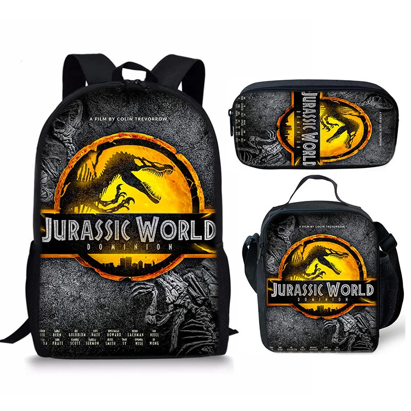 

Jurassics World 3 Backpack Little TreasureMary Children's Cartoon Anime Backpack Shoulder Bag Pencil Case Cross Bag