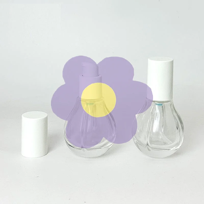 

Стеклянные флаконы для лосьона объемом 30 мл для путешествий, прозрачные пустые бутылочки с помпой в форме лампочки для косметических кремов, макияжа, эфирных масел