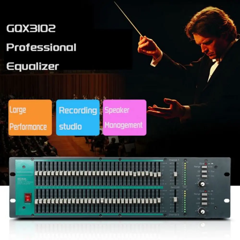 GQX3102 Professional Equalizer Equalizer Audio Pour Particuliers Audio Graphic Equalizer Audio Min