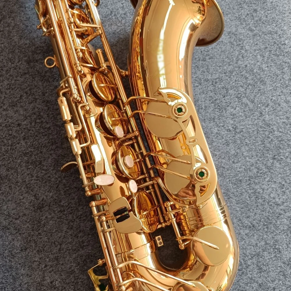 Classic R54 tenor saxophone Bb lacquered gold brass woodwind musical instrument with accessory box can be customized