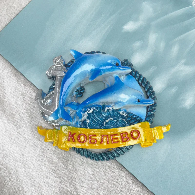 

Russian port of Murmansk3d3D Dolphin Anchor Fridge Magnet Travel Home Exquisite Souvenir Decoration