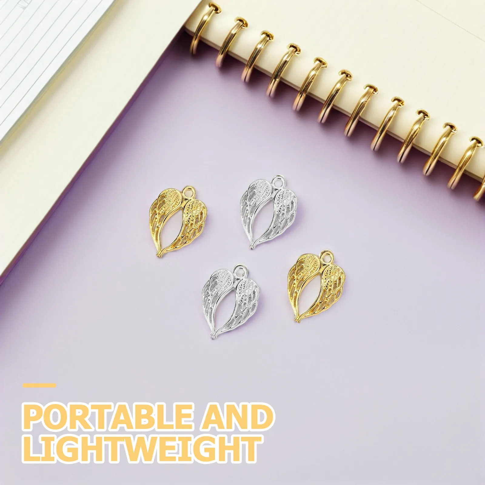 

100Pcs Angel Wings Charms for Jewelry Making Alloy Metal Wing Pendants DIY Craft Supplies Bracelet Necklace Earring Charms Bulk