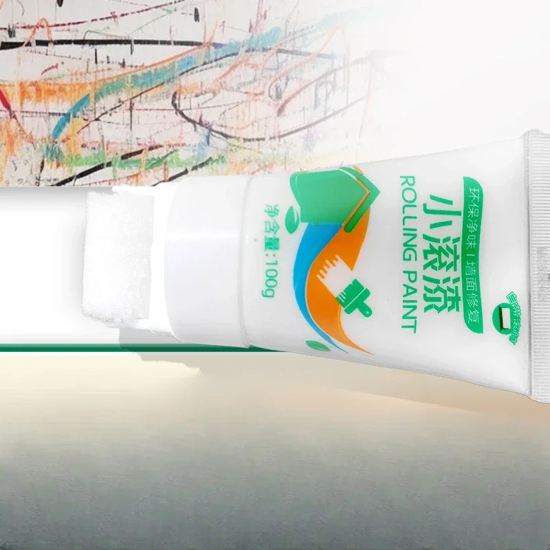 Rolling Brush Wall Repair Paint, Wall Repair Paint Paste, Wall Repair Agent, Stain Remover, Water-based White Latex Paint