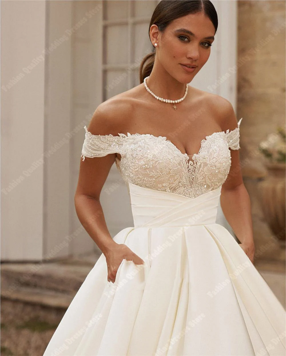 Off Shoulder Plus Size Brautkleider beliebte lange Zug Court Rock Säume für Frauen neue Auflistung Prinzessin Säume Vestidos de Noiva