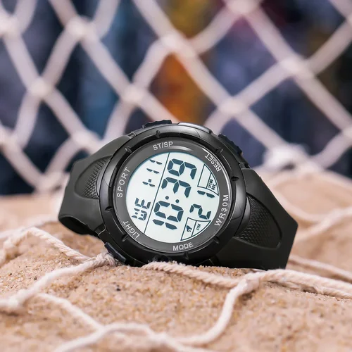 Imagen 2 del producto Relojes deportivos electrónicos para hombre, reloj de pulsera Digital multifunción, reloj deportivo masculino a prueba de sudor, reloj de pulsera con alarma