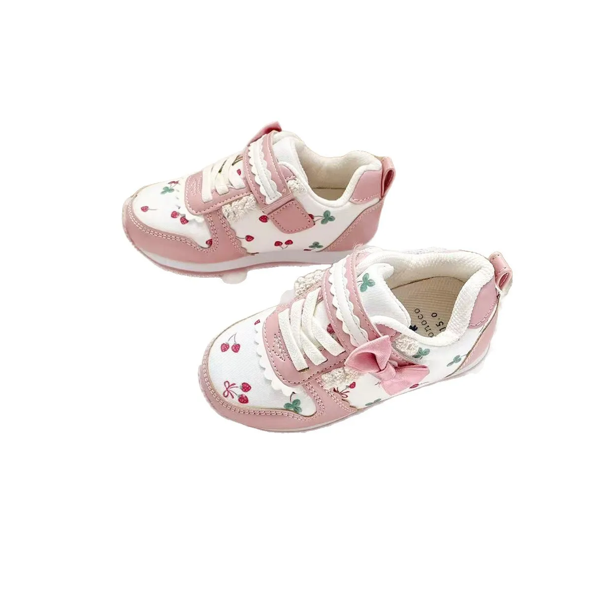 أحذية كاجوال للأطفال أحذية رياضية من جلد البولي يوريثان أحذية ربيعية مطبوعة برسوم كارتونية للأولاد أحذية مضادة للانزلاق فيلكرو وردي مقاس 15 سم - 18 سم #5