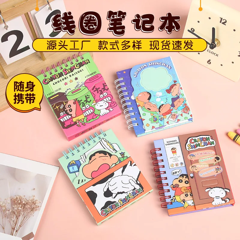 

Магнитный блокнот с мультяшным карандашом Шин-Чан, блокнот на катушке, повестка дня, еженедельный блокнот, дневник, студенческие учебные принадлежности, рождественские подарки для мальчиков